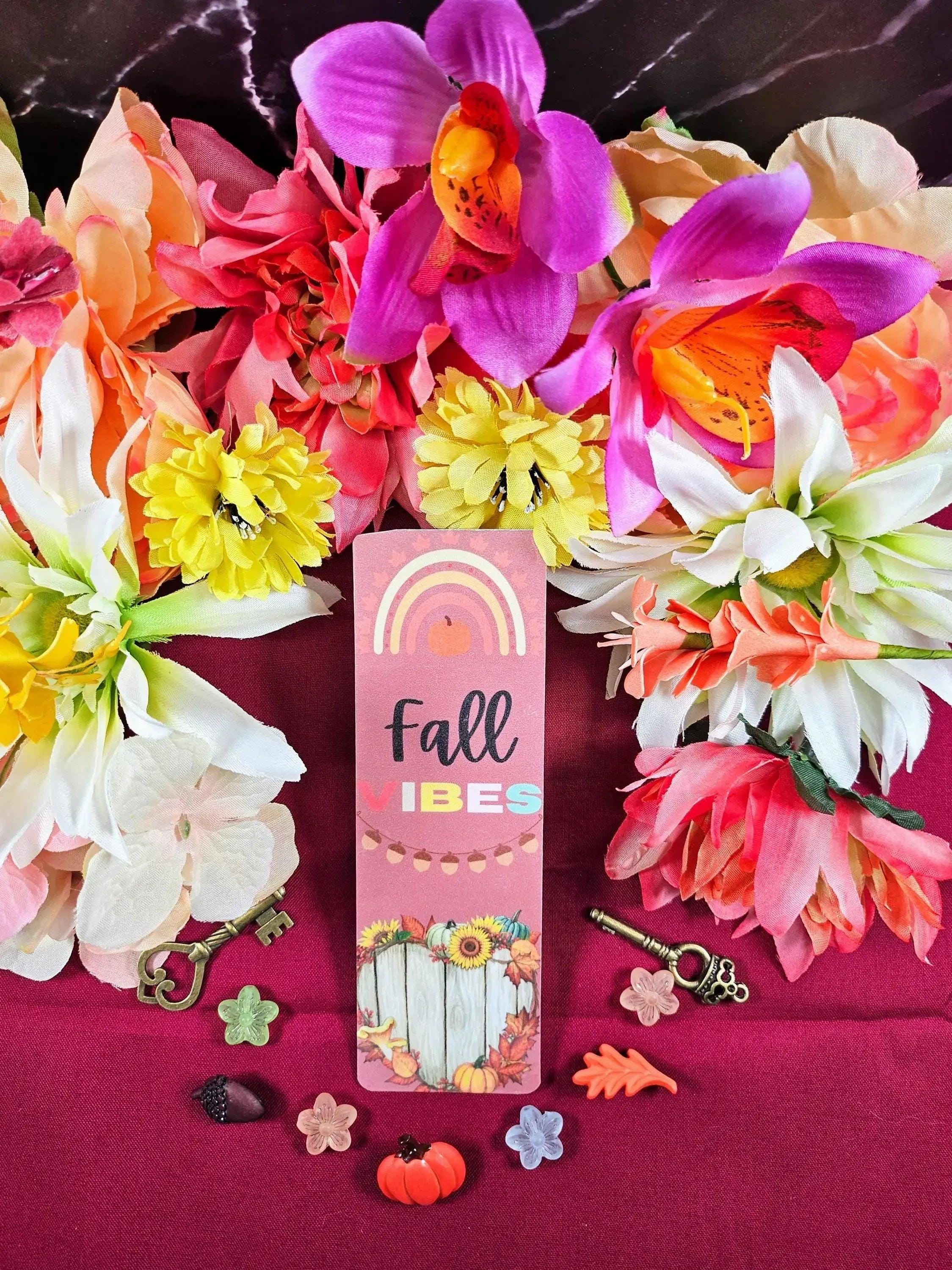 Fall Vibes Rustic Autumn Laminated Bookmark - Autumnmist Boutique