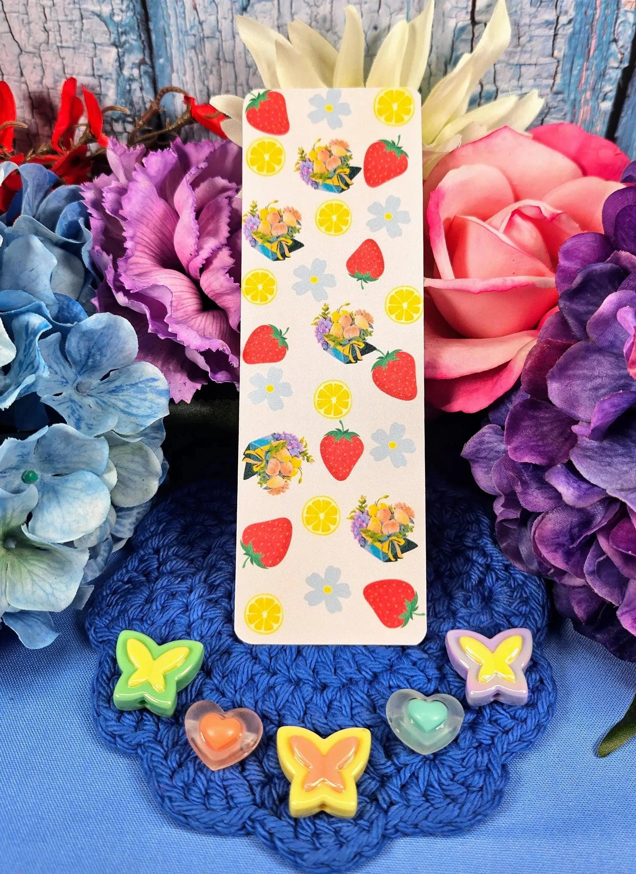 Strawberry & Lemon Laminated Bookmark - Autumnmist Boutique