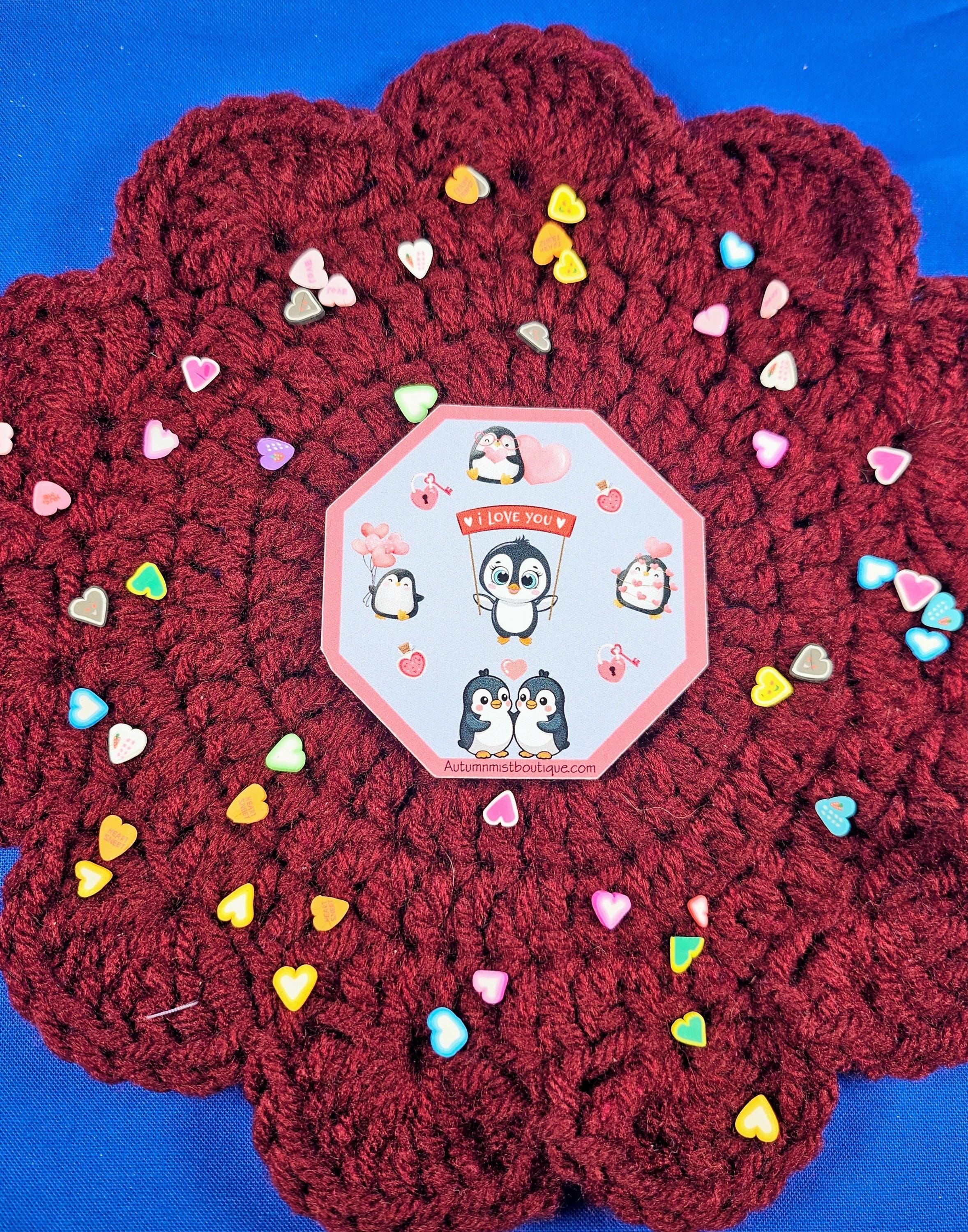 Penguin Kisses & Heart Wishes Vinyl Sticker - Autumnmist Boutique