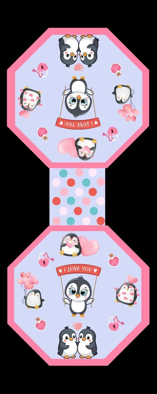 Penguin Kisses & Heart Wishes Magnetic Bookmark - Autumnmist Boutique