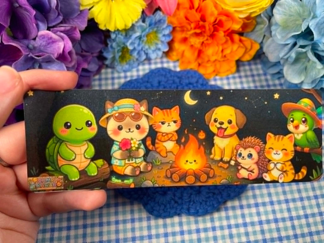 Camp Kawaii Starlight Campfire Laminated Bookmark Autumnmist Boutique
