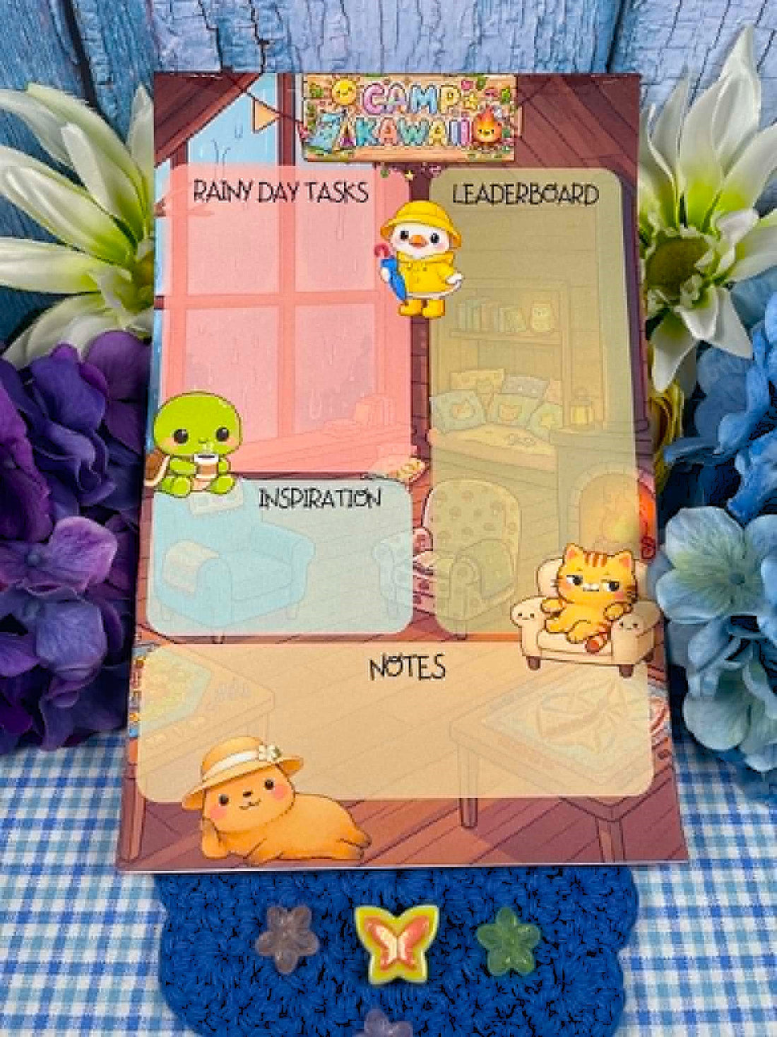 Camp Kawaii Rainy Day Cabin Planner Notepad 5.5" x 8.5" Autumnmist Boutique