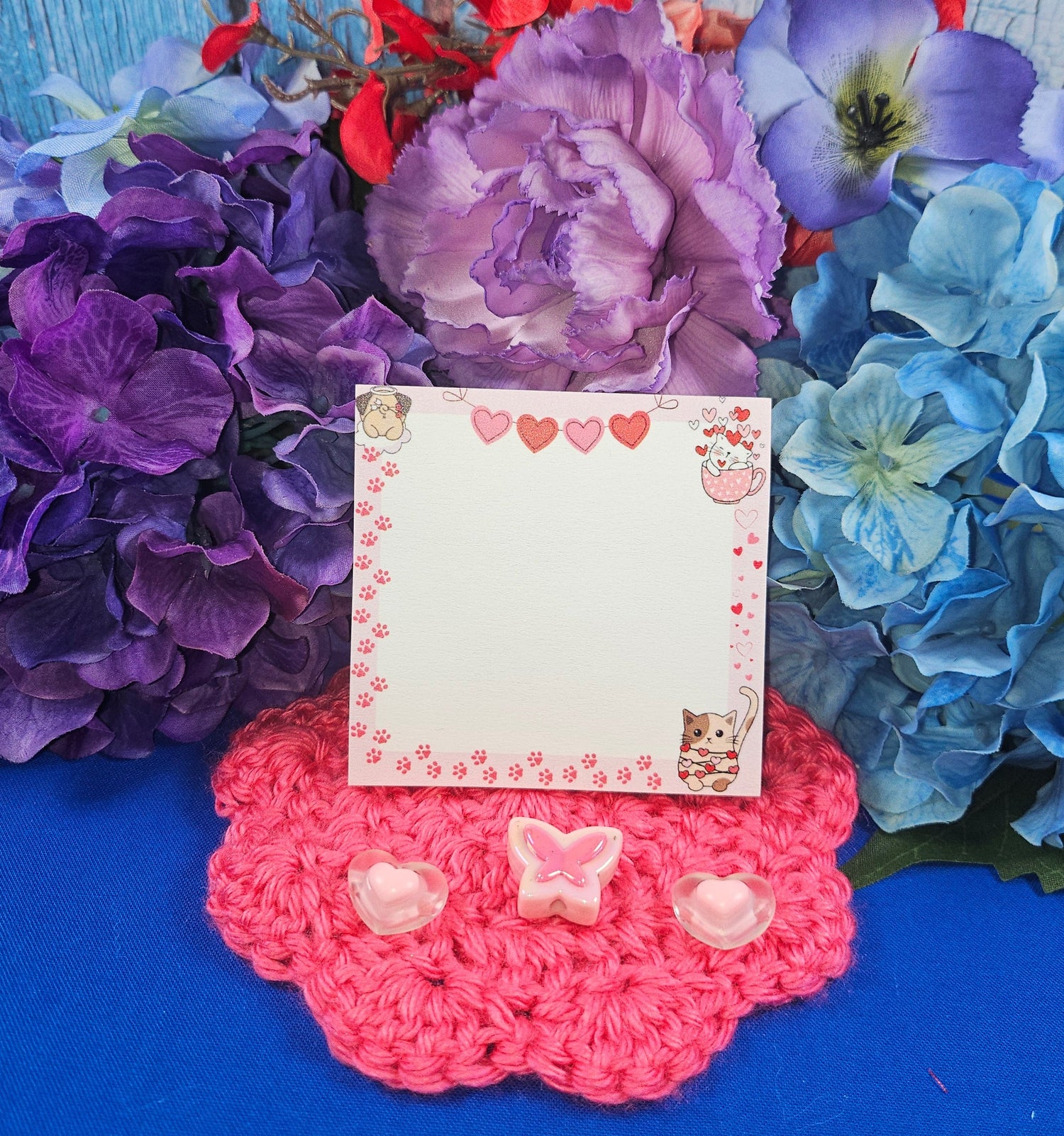 Paws &amp; Hearts Sticky Notes 3" x 3" Autumnmist Boutique