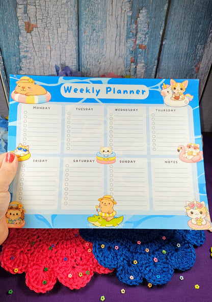 Pool Party Weekly Planner Notepad 8.5" x 11" Autumnmist Boutique