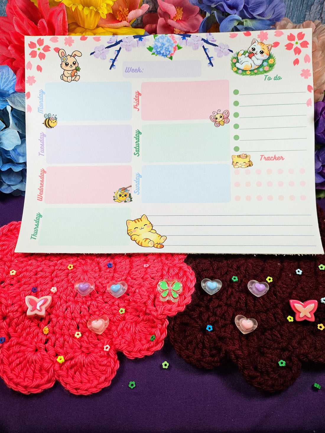 Cherry Blossom Spring Weekly Planner Notepad 8.5" x 11" Autumnmist Boutique