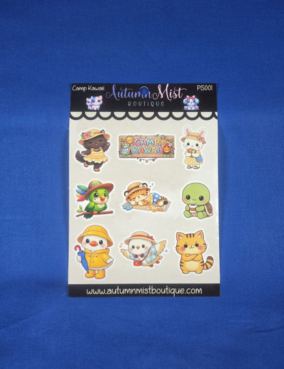 Camp Kawaii Vinyl Sticker Sheet Autumnmist Boutique