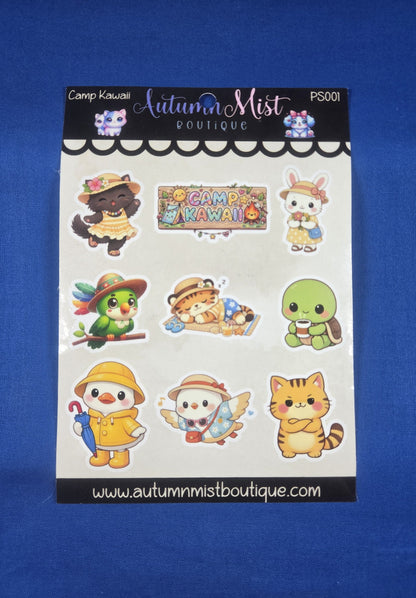 Camp Kawaii Vinyl Sticker Sheet Autumnmist Boutique
