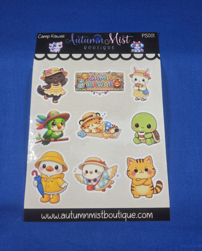 Camp Kawaii Vinyl Sticker Sheet Autumnmist Boutique