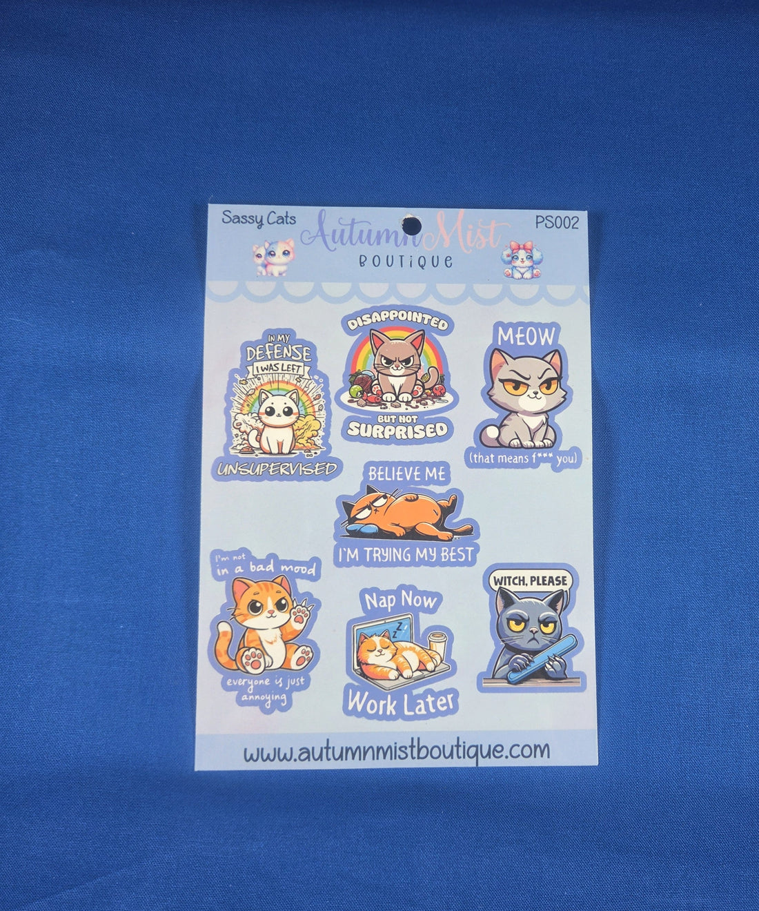 Sassy Cats Vinyl Sticker Sheet Autumnmist Boutique