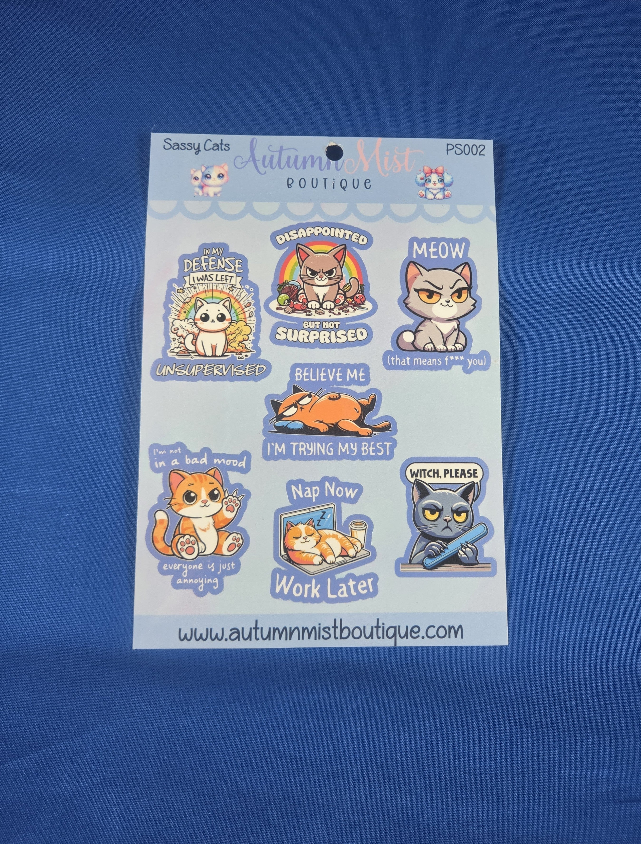 Sassy Cats Vinyl Sticker Sheet Autumnmist Boutique