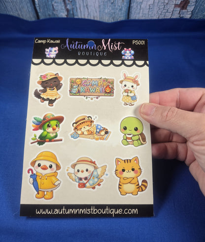 Camp Kawaii Vinyl Sticker Sheet Autumnmist Boutique