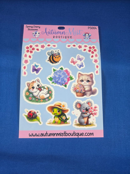 Cherry Blossom Fun Vinyl Sticker Sheet Autumnmist Boutique