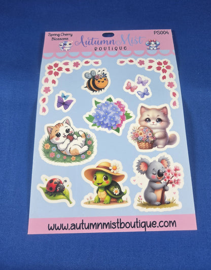 Cherry Blossom Fun Vinyl Sticker Sheet Autumnmist Boutique