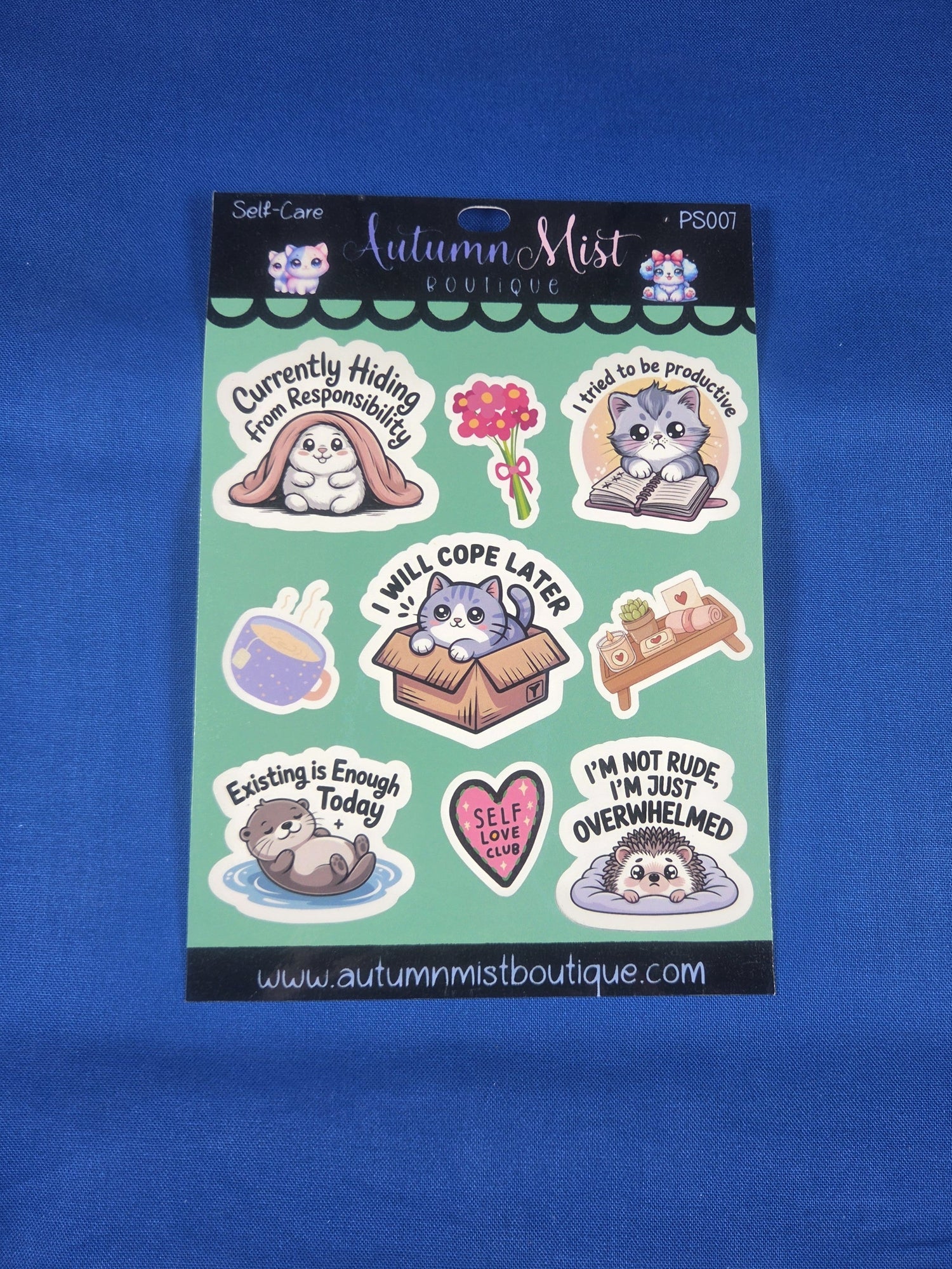 Self Care Vinyl Sticker Sheet Autumnmist Boutique
