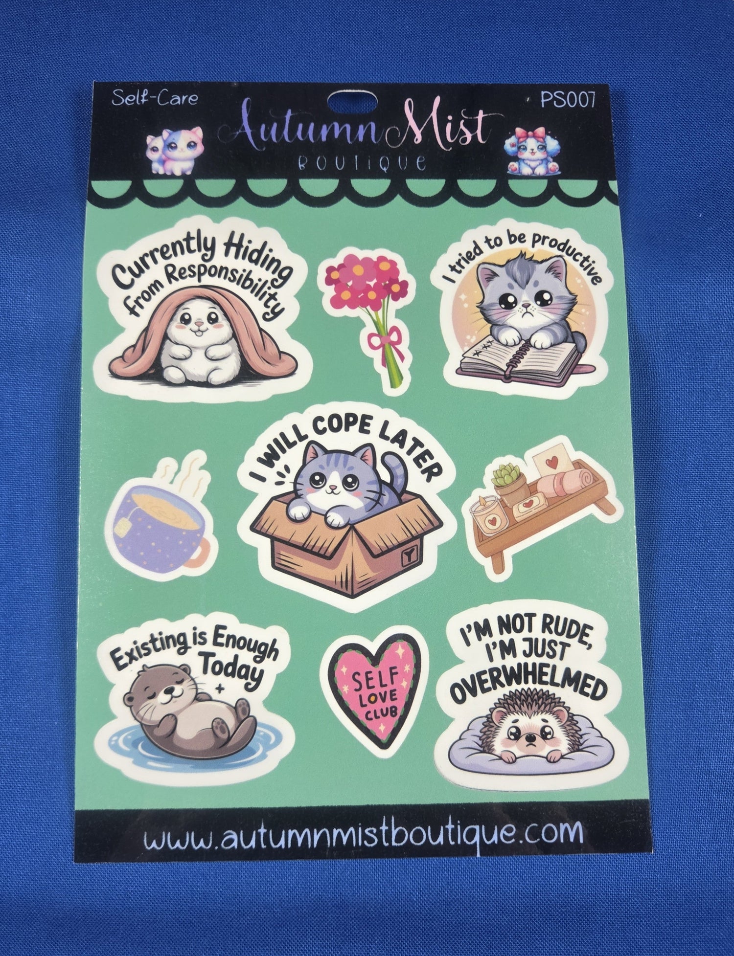 Self Care Vinyl Sticker Sheet Autumnmist Boutique