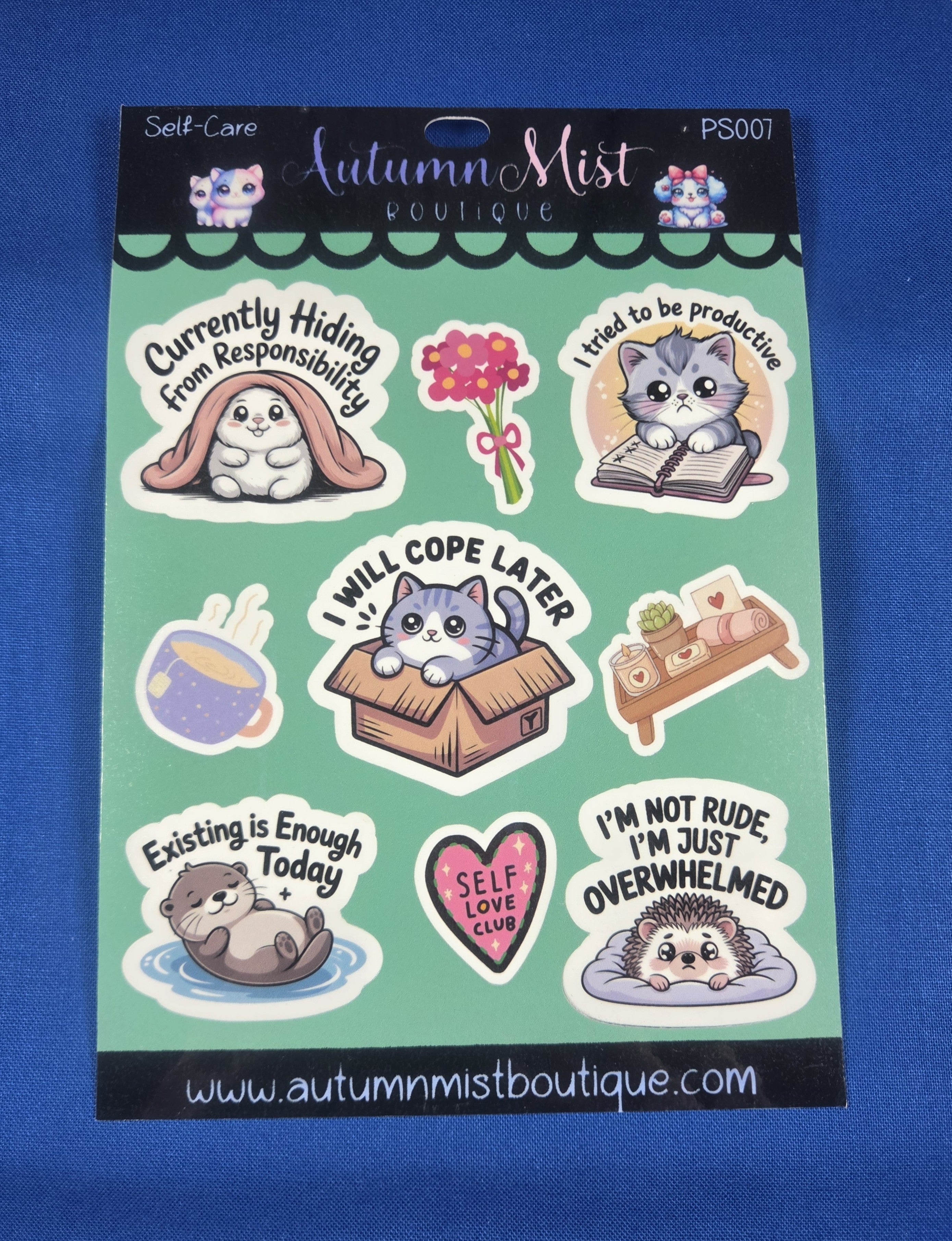 Self Care Vinyl Sticker Sheet Autumnmist Boutique