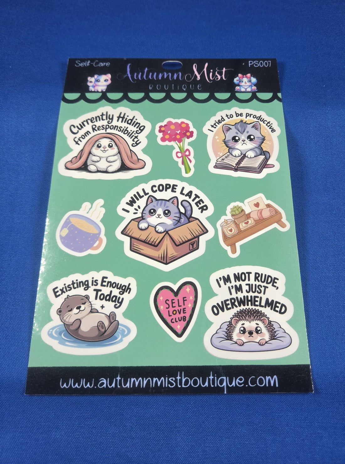 Self Care Vinyl Sticker Sheet Autumnmist Boutique