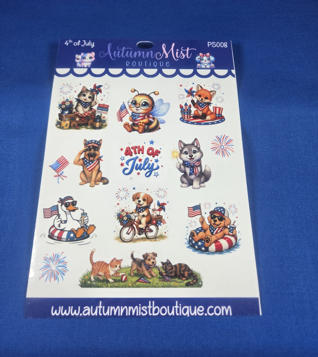 4th of July Vinyl Sticker Sheet Autumnmist Boutique