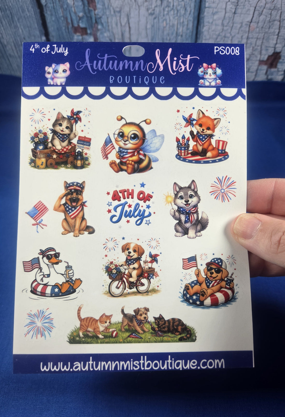 4th of July Vinyl Sticker Sheet Autumnmist Boutique