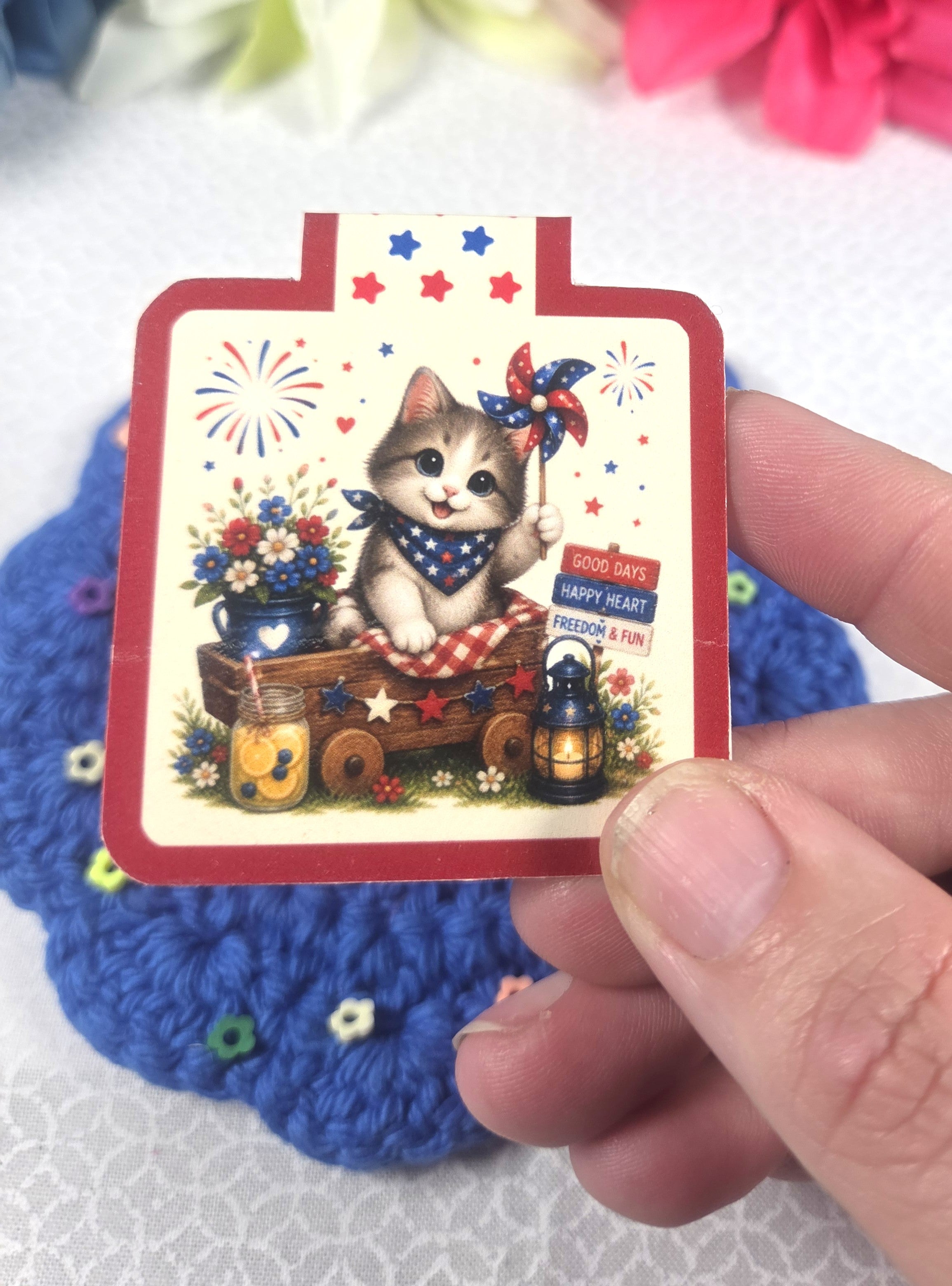 Patriotic Cat Magnetic Bookmark Autumnmist Boutique