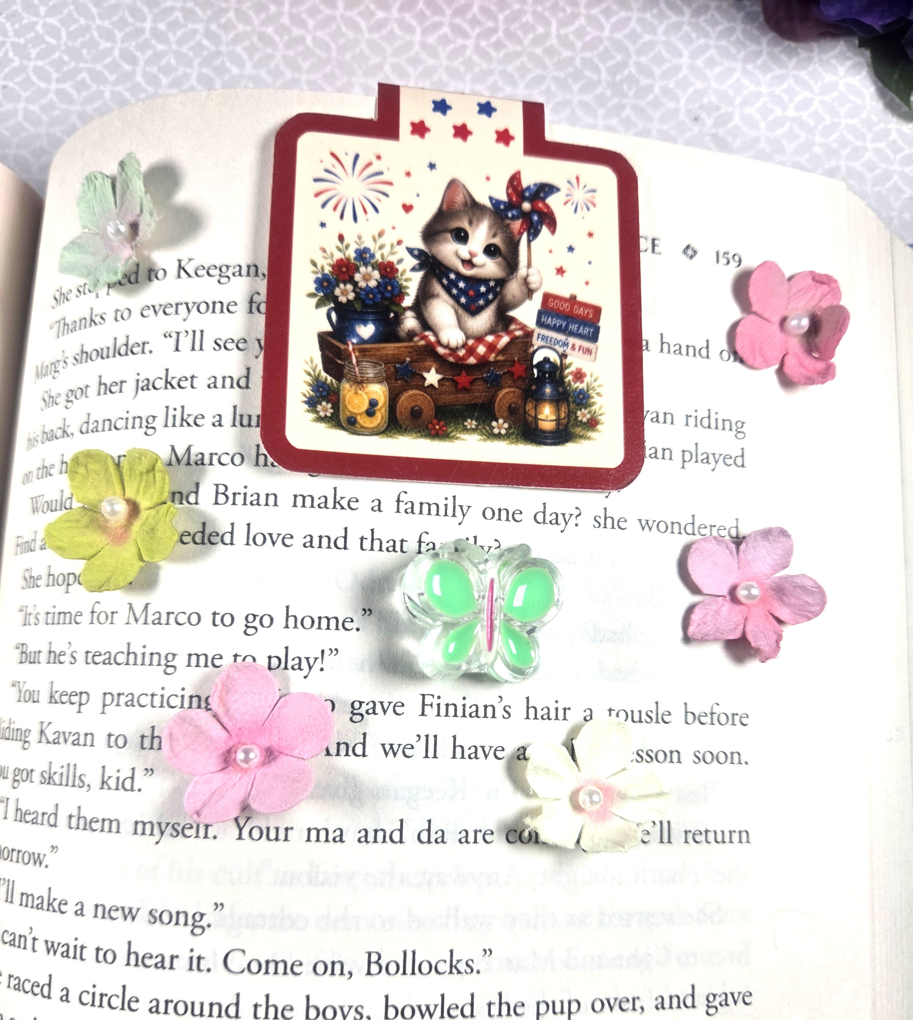 Patriotic Cat Magnetic Bookmark Autumnmist Boutique