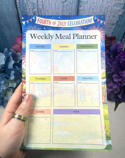 4th of July Patriotic Picnic Planner Notepad 5.5" x 8.5" Autumnmist Boutique