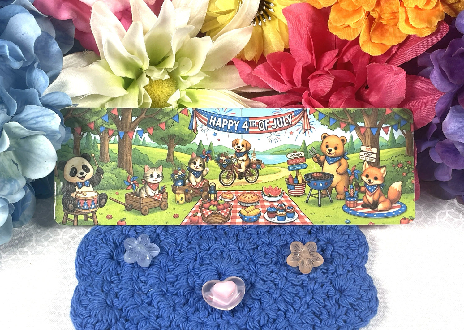 4th of July Patriotic Picnic Laminated Bookmark Autumnmist Boutique