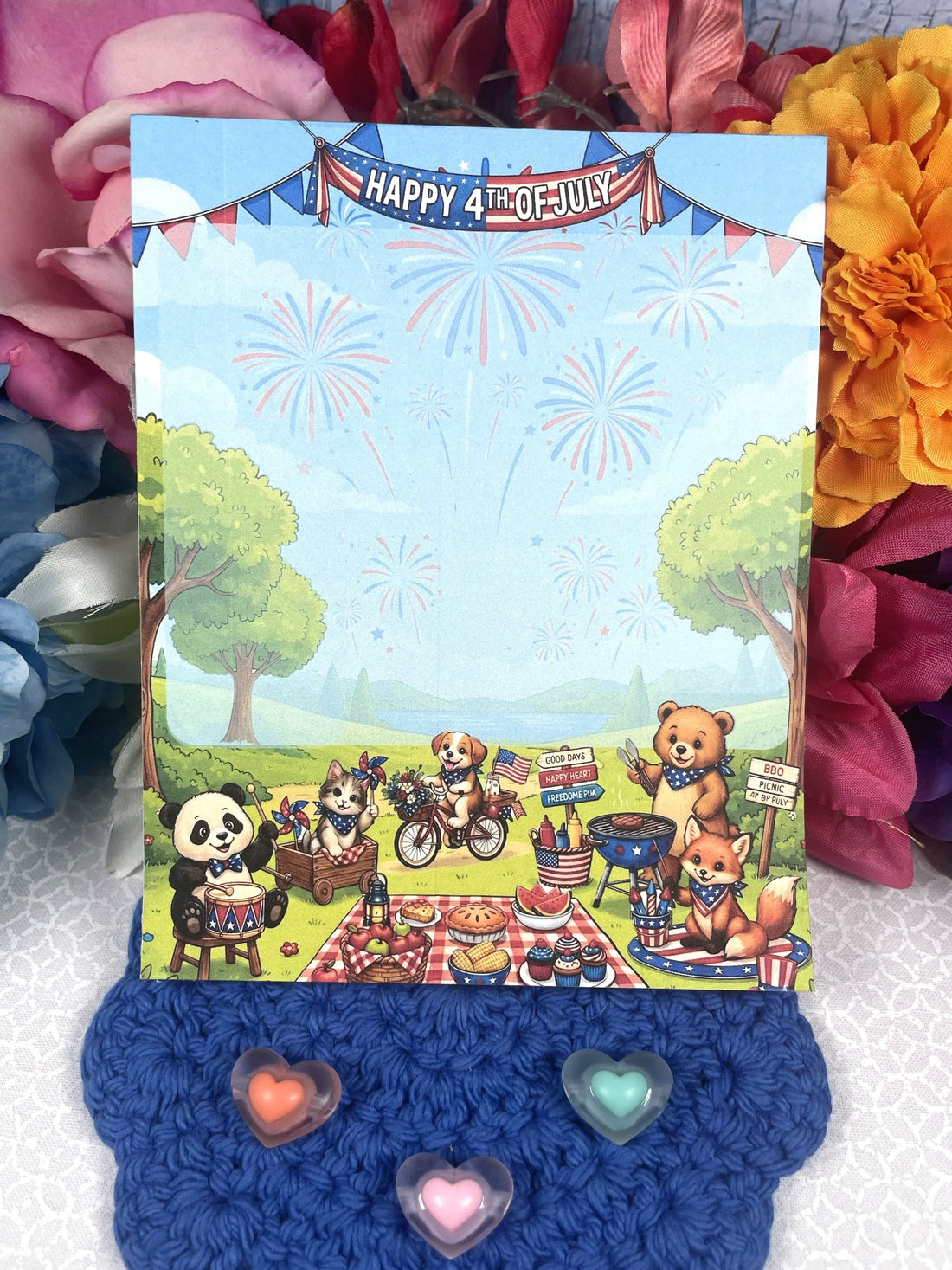 4th of July Patriotic Picnic Notepad 4.25" x 5.5" Autumnmist Boutique