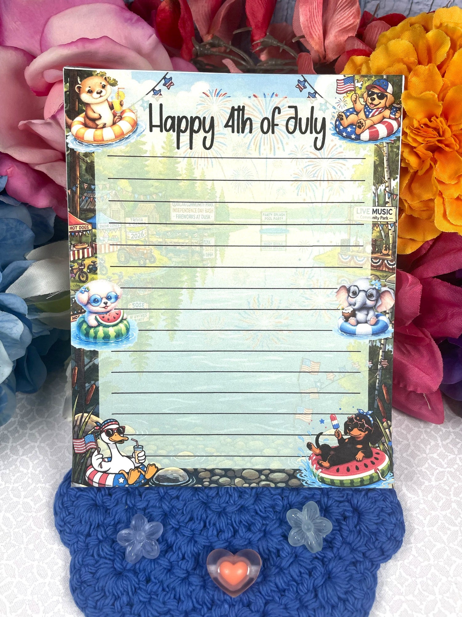 4th of July River Vibes Notepad 4.25" x 5.5" Autumnmist Boutique