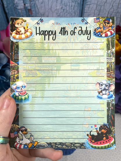 4th of July River Vibes Notepad 4.25" x 5.5" Autumnmist Boutique
