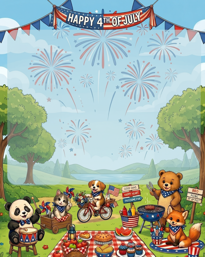 4th of July Patriotic Picnic Notepad 4.25" x 5.5" Autumnmist Boutique