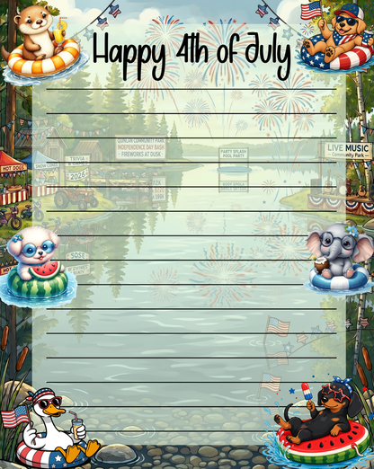4th of July River Vibes Notepad 4.25" x 5.5" Autumnmist Boutique