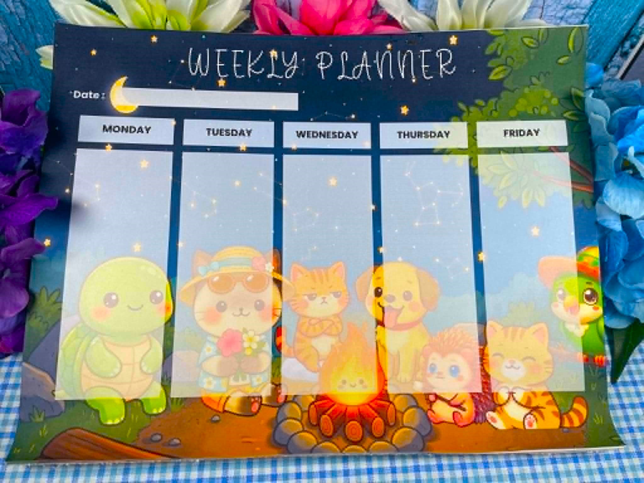 Camp Kawaii Starlight Campfire Weekly Planner Notepad 8.5" x 11" Autumnmist Boutique
