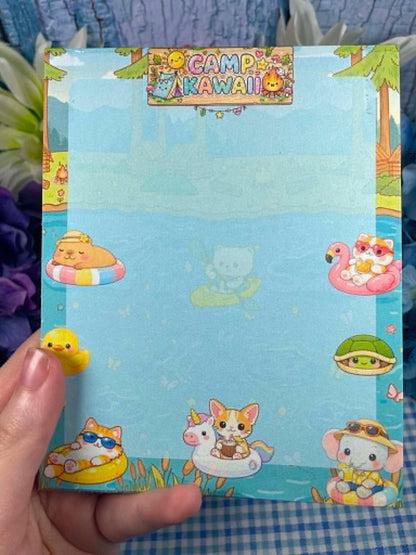 Camp Kawaii Lazy Lake Day Notepad 4.25" x 5.5" Autumnmist Boutique
