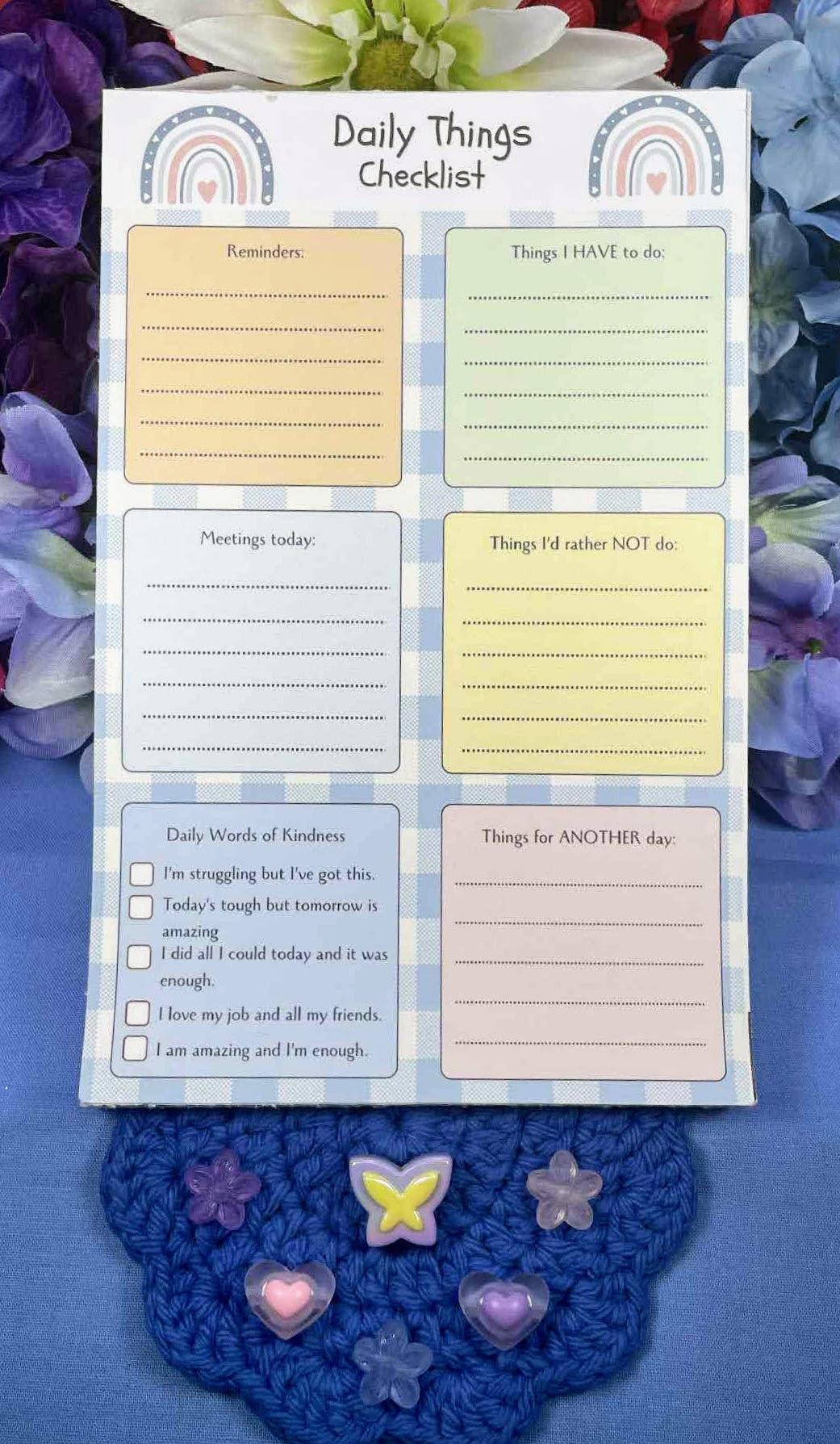 Rainbow Reflections Daily Planner Notepad 5.5&quot; x 8.5&quot;