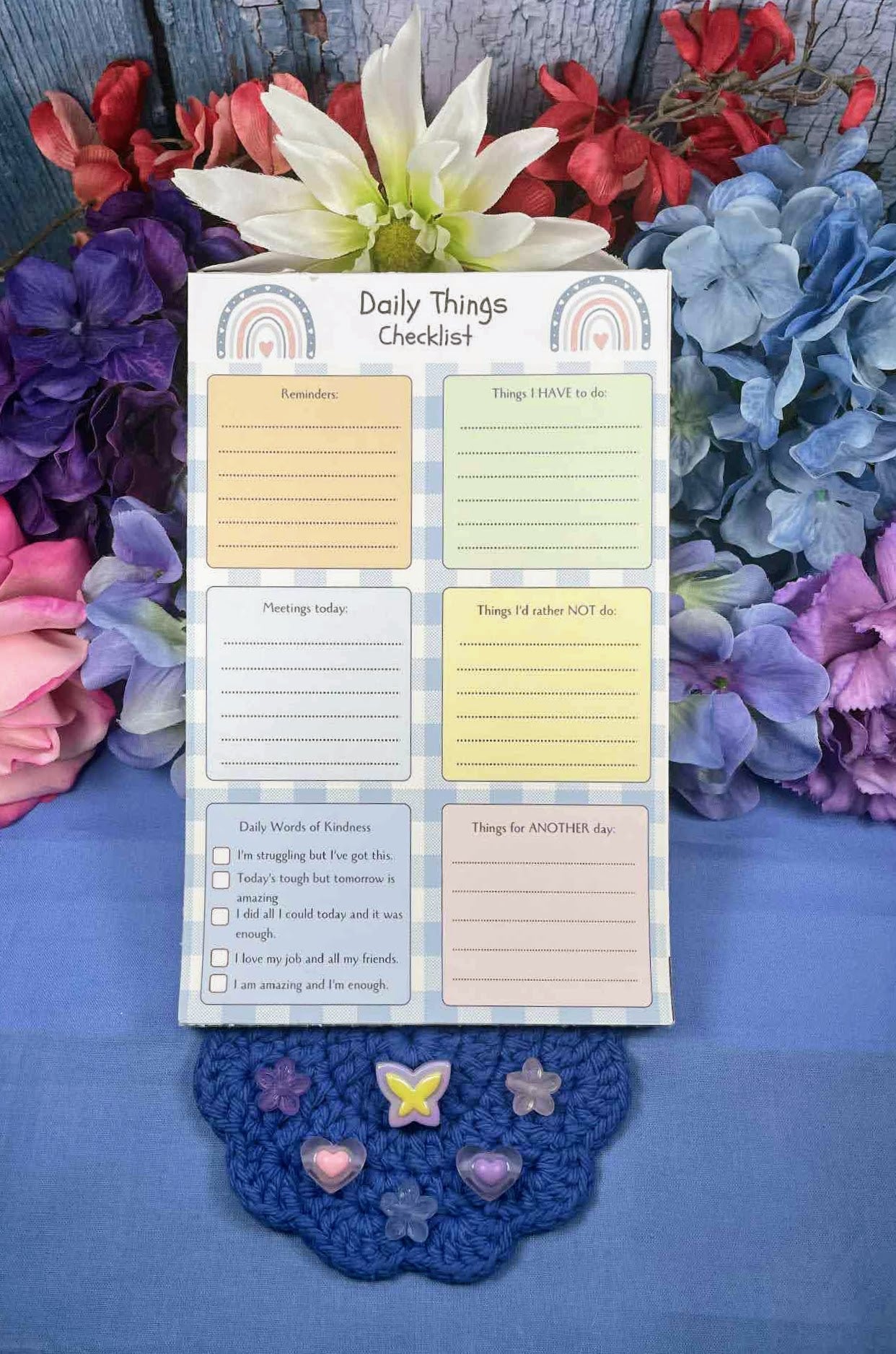 Rainbow Reflections Daily Planner Notepad 5.5&quot; x 8.5&quot;
