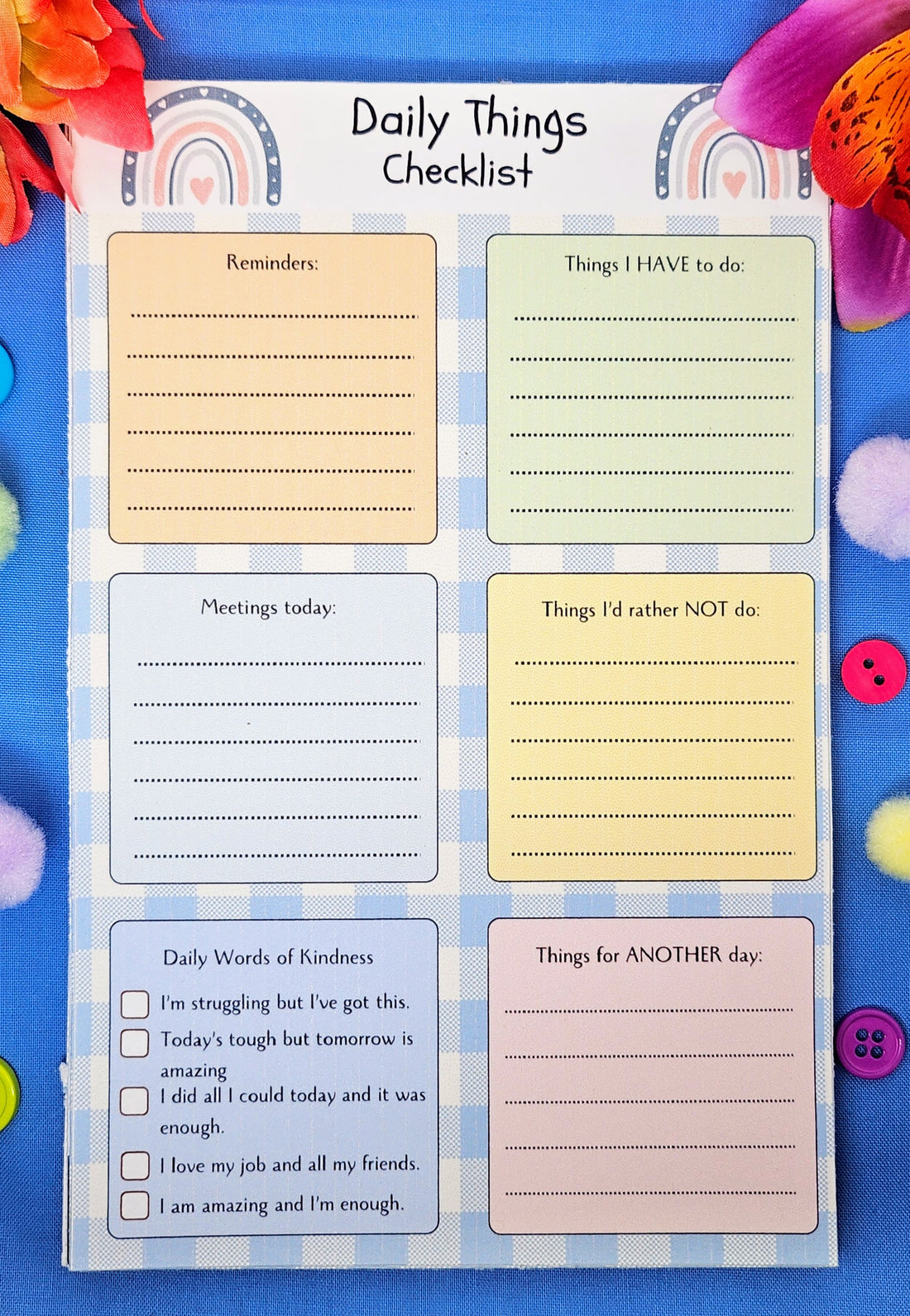 Rainbow Reflections Daily Planner Notepad 5.5&quot; x 8.5&quot;