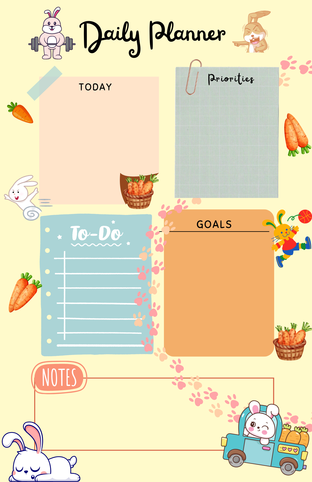 Bunny Dream Weekly Planner Notepad 5.5&quot; x 8.5&quot;