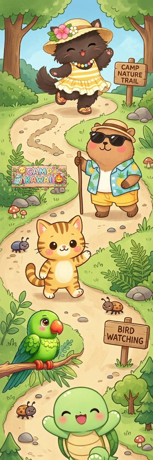 Camp Kawaii Hiking Trail Laminated Bookmark Autumnmist Boutique