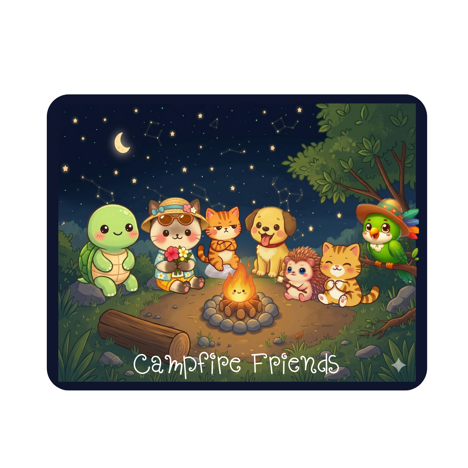 Camp Kawaii Campfire Vinyl Sticker Autumnmist Boutique