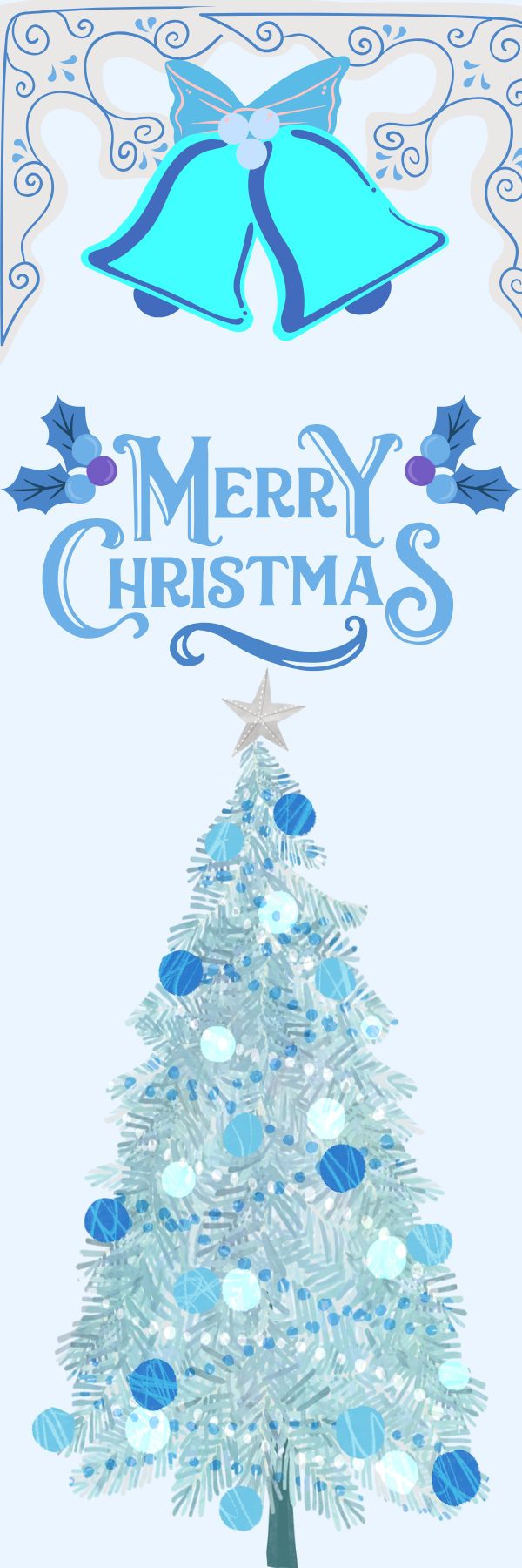 Merry Christmas Bookmark — Winter Elegance Edition