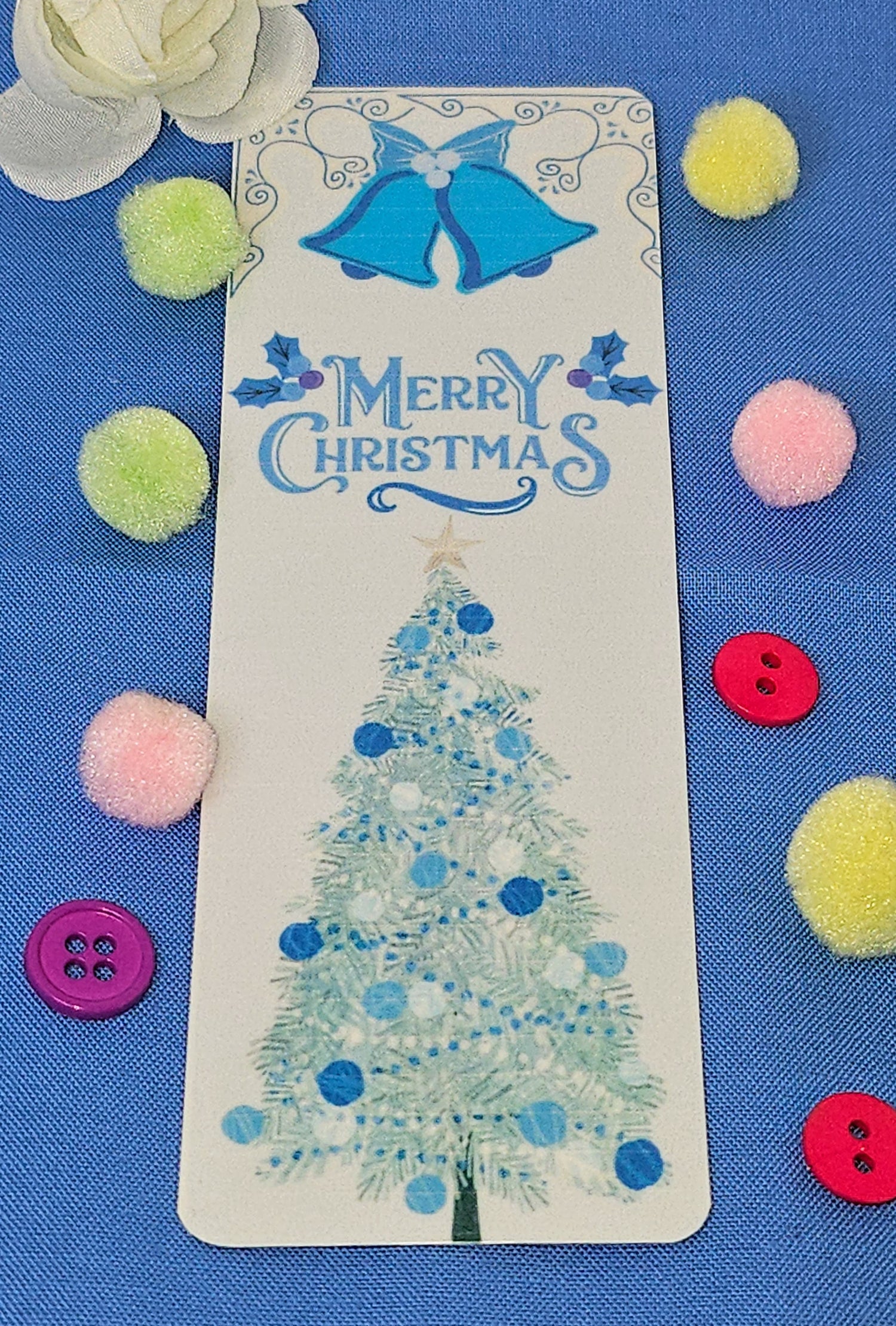 Merry Christmas Bookmark — Winter Elegance Edition