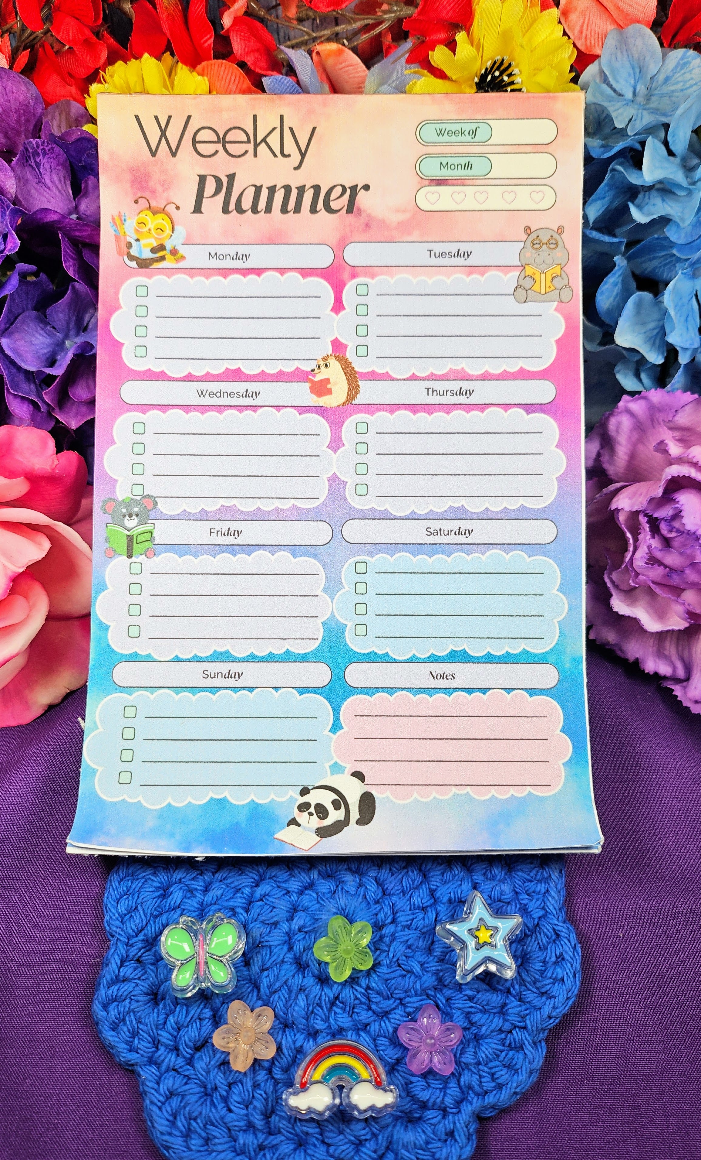Reading in the Clouds Weekly Planner Notepad 5.5&quot; x 8.5&quot;