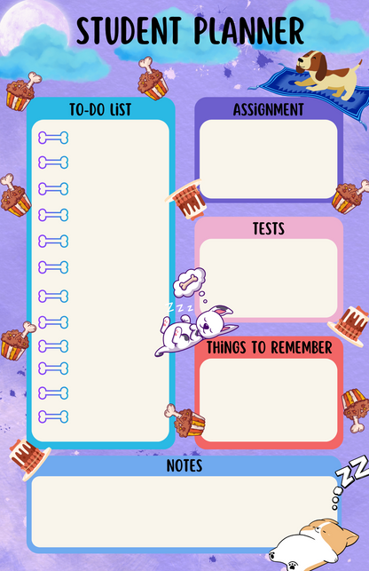 Pupcakes &amp; Cloud Daily Planner Notepad 5.5&quot; x 8.5&quot;