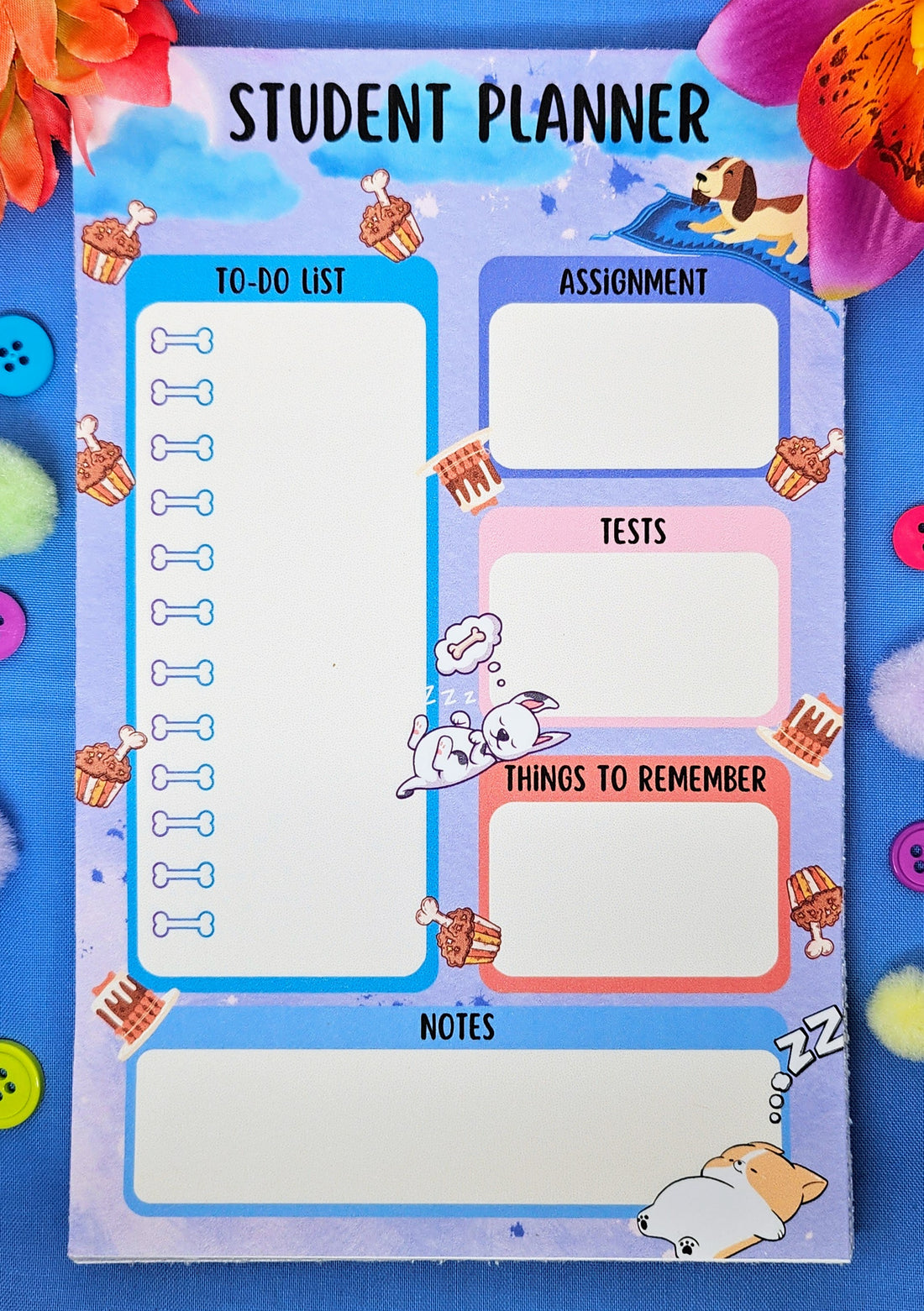 Pupcakes &amp; Cloud Daily Planner Notepad 5.5&quot; x 8.5&quot;