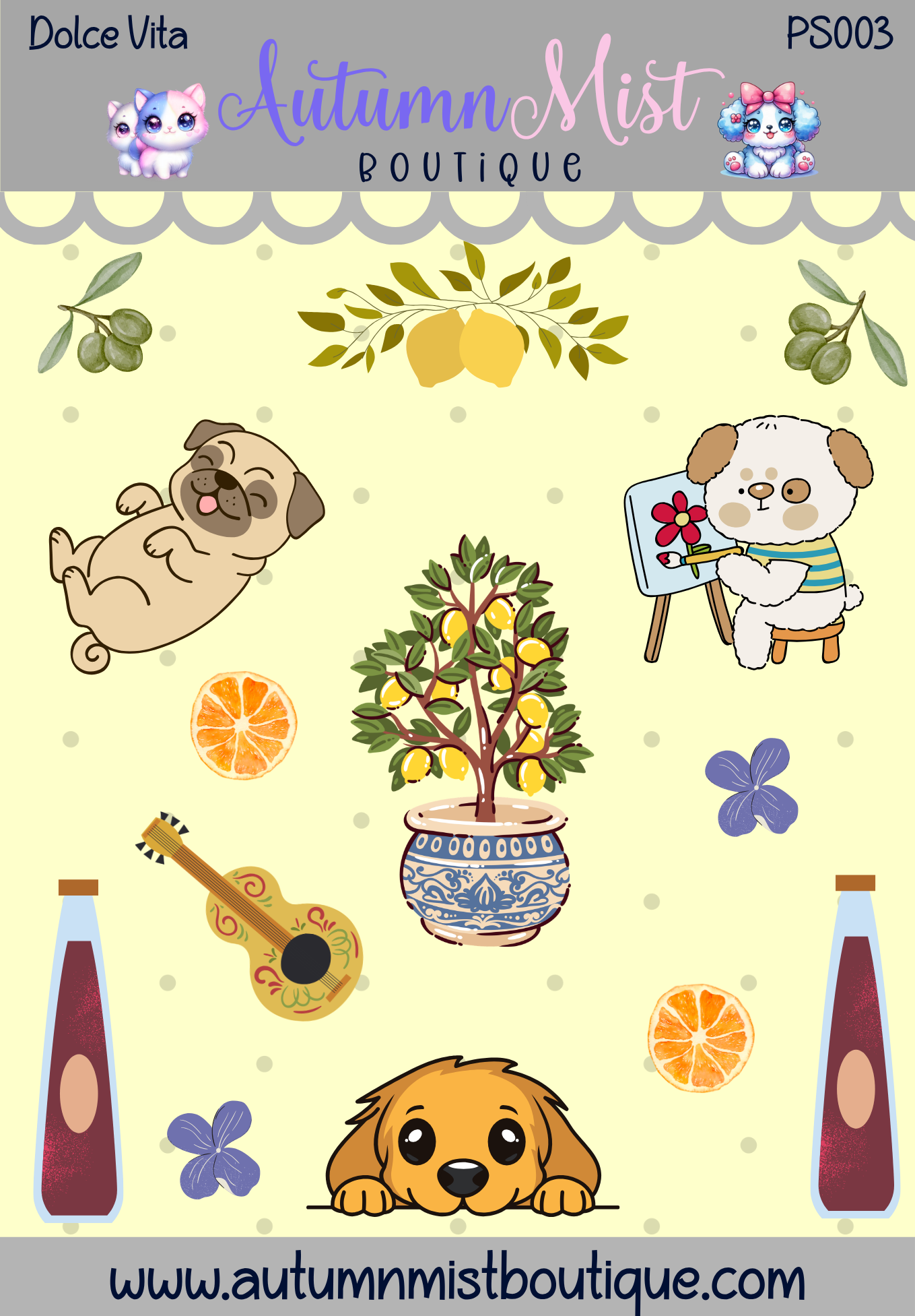 Dolce Vita Vinyl Sticker Sheet Autumnmist Boutique