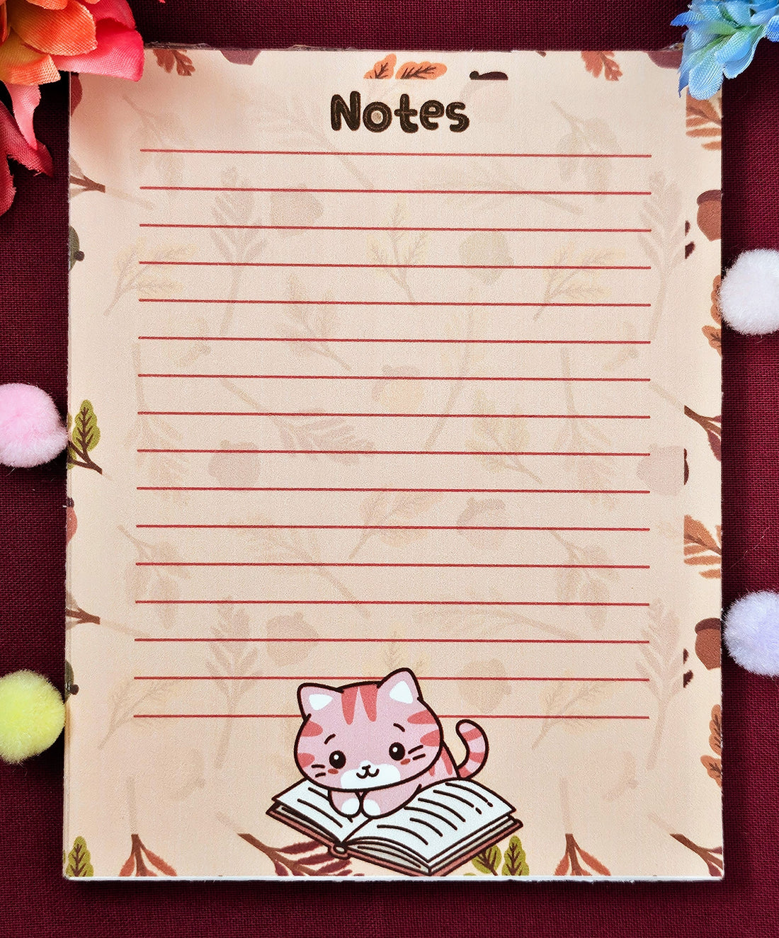 Notes in the Fall – Cozy Cat Notepad