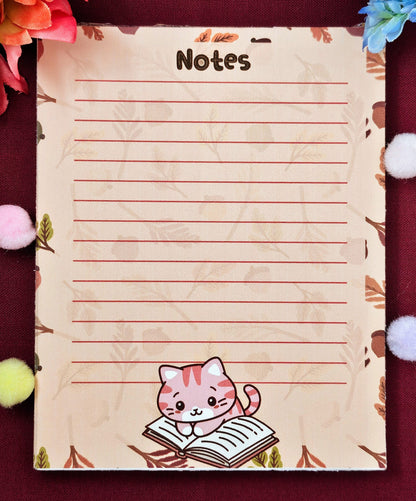Notes in the Fall – Cozy Cat Notepad