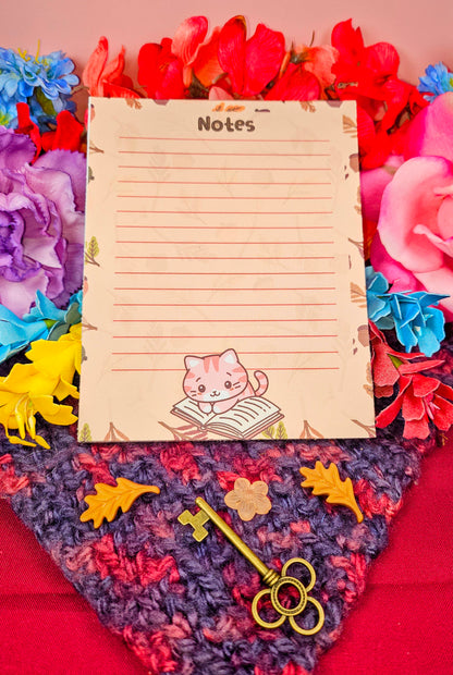 Notes in the Fall – Cozy Cat Notepad