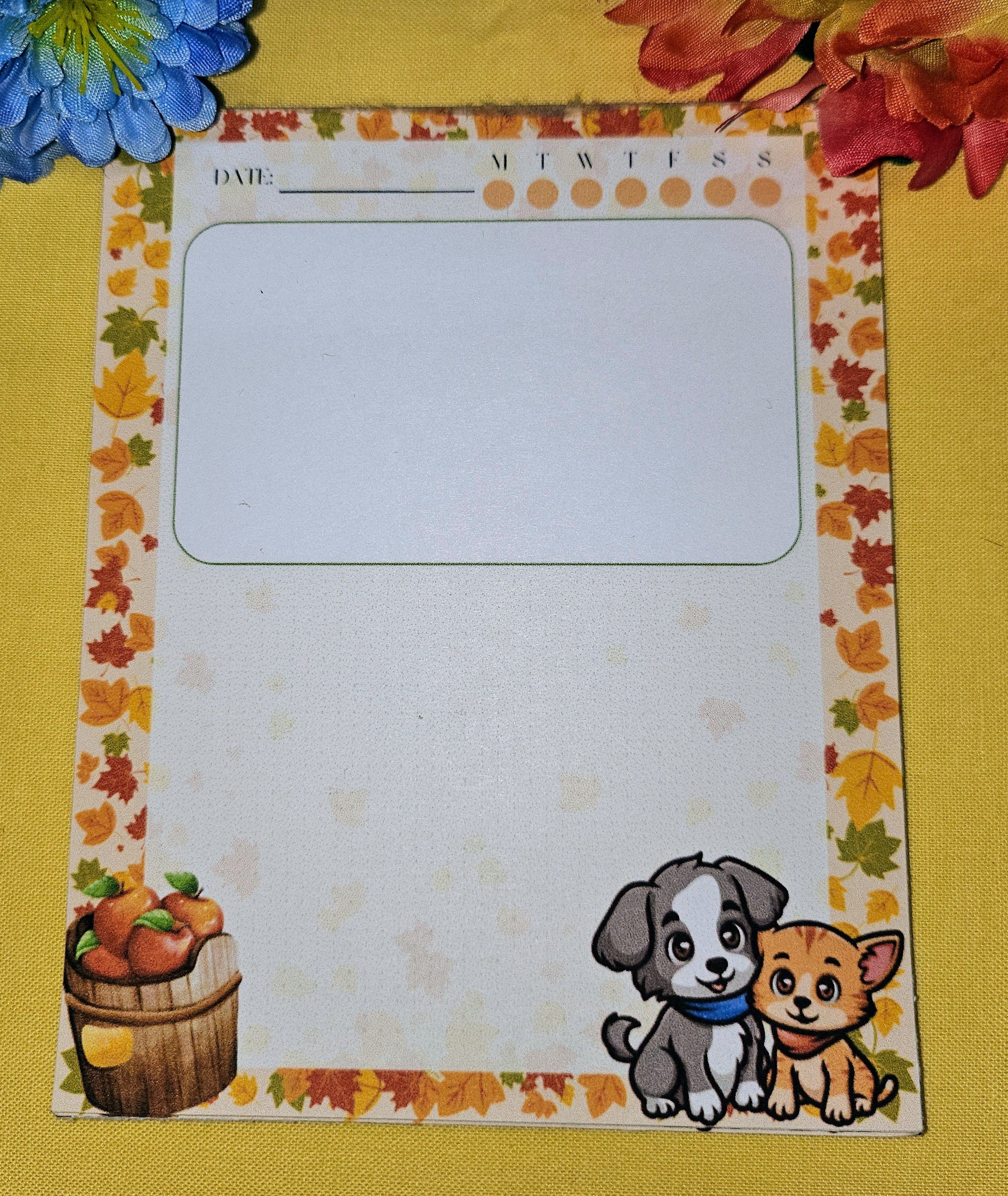 Weekly Whiskers – Autumn Pets Notepad